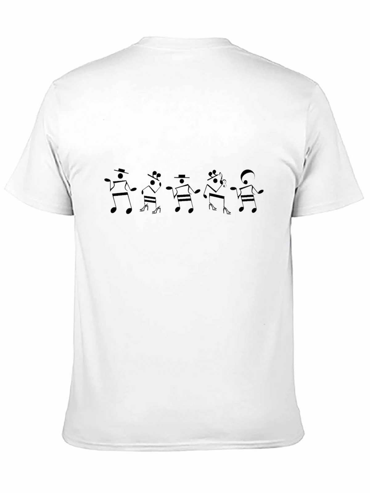 Music Note Dancing Tee - Black Cotton T-Shirt