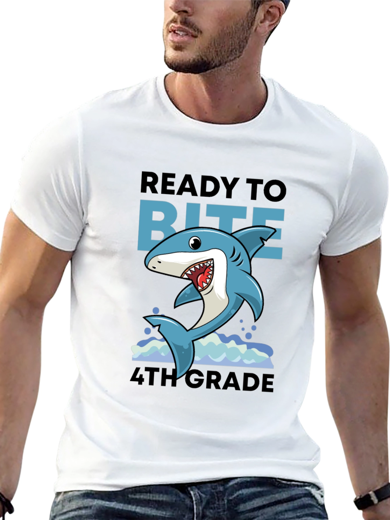 Ready to Bite 4th Grade Shark T-Shirt
