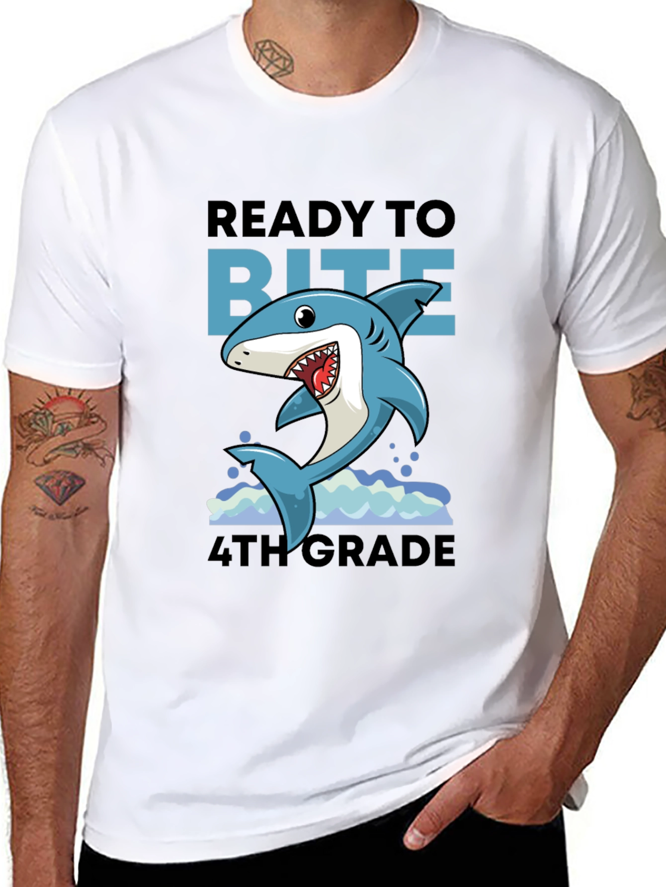 Ready to Bite 4th Grade Shark T-Shirt