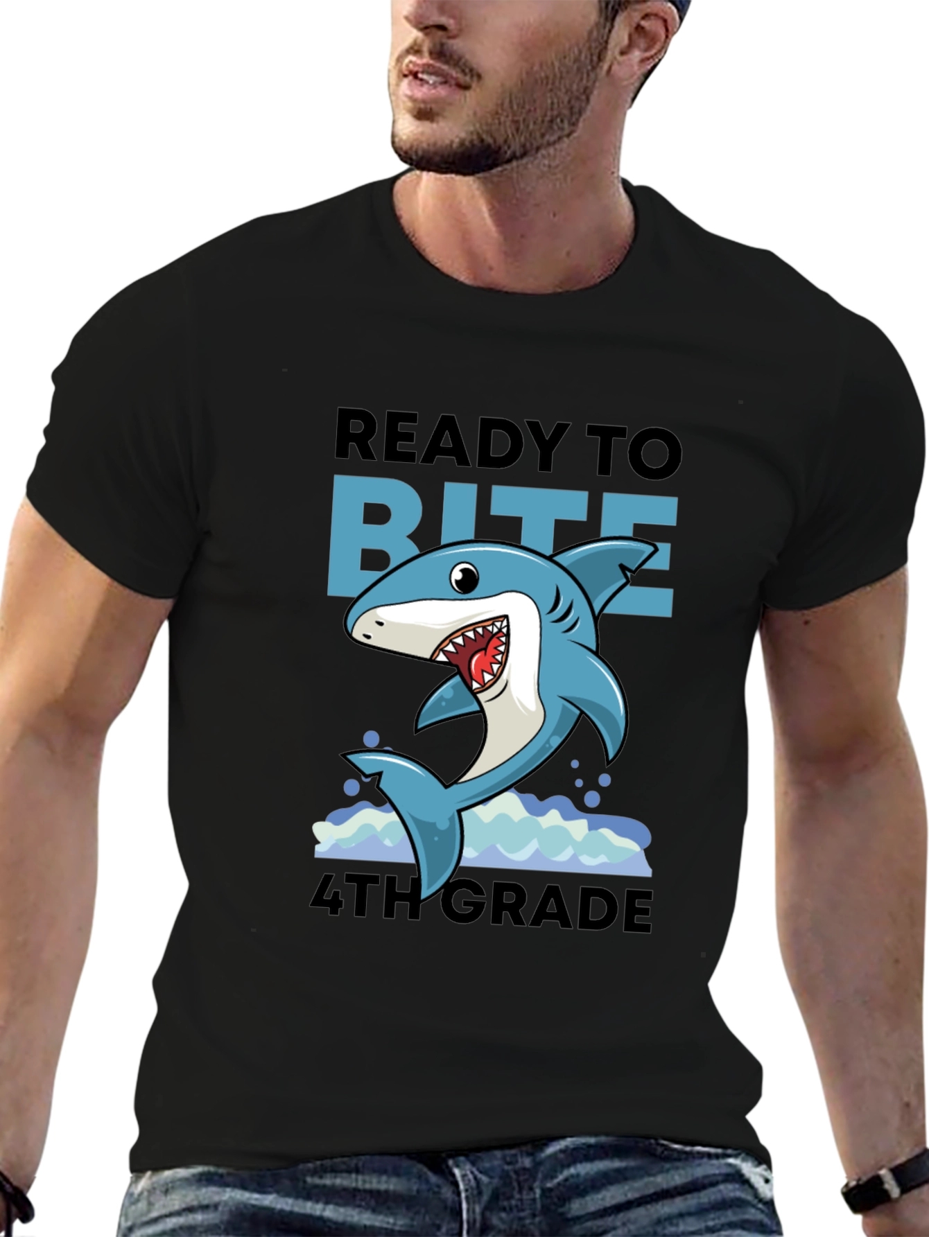 Ready to Bite 4th Grade Shark T-Shirt