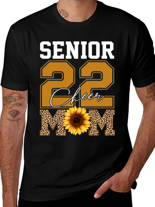 Senior 22 Cheer Mom Sunflower T-Shirt