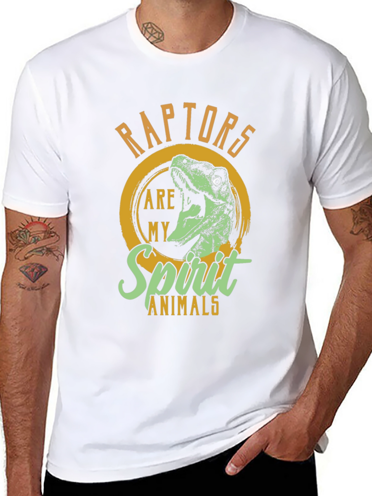 Raptor Spirit Animal Graphic Tee - Black