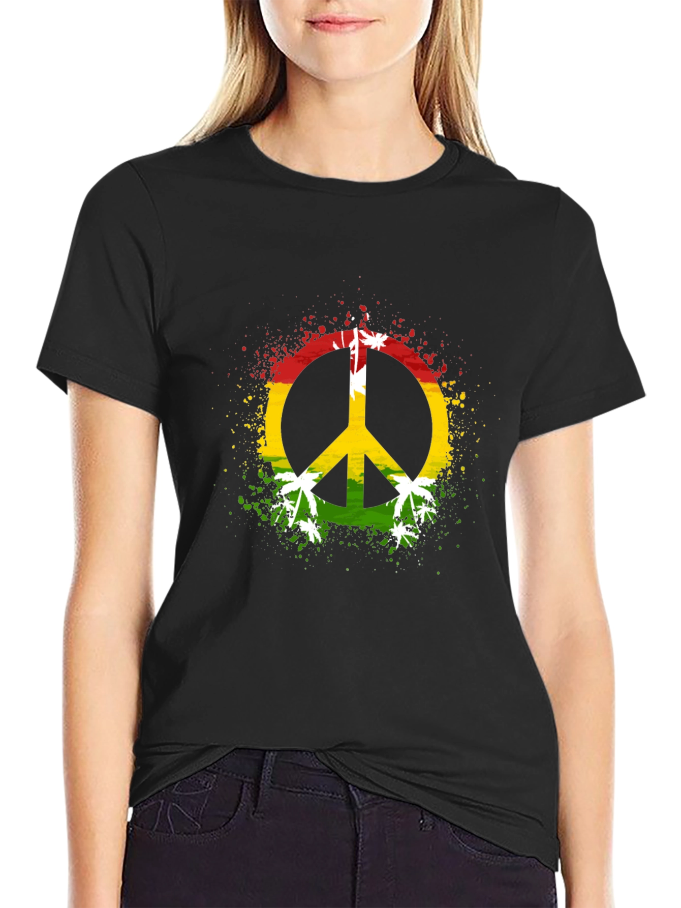 Rasta Peace Sign Graphic Tee