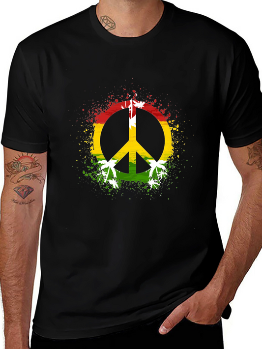 Rasta Peace Sign Graphic Tee