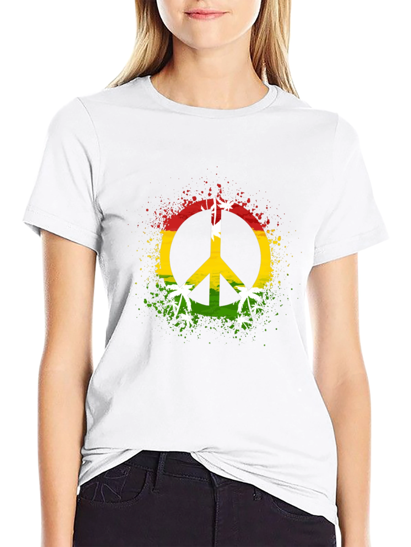 Rasta Peace Sign Graphic Tee