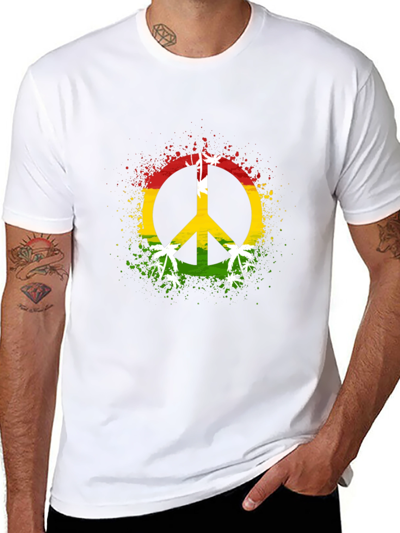 Rasta Peace Sign Graphic Tee