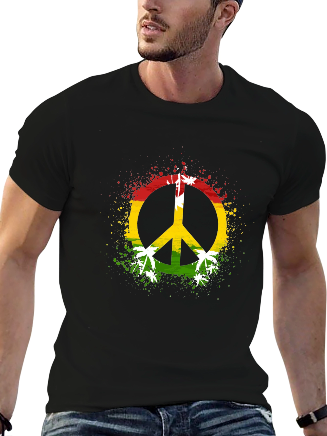 Rasta Peace Sign Graphic Tee