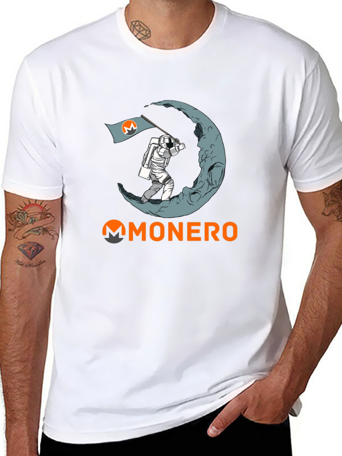 Monero Moon Landing T-Shirt - Crypto Astronaut Tee