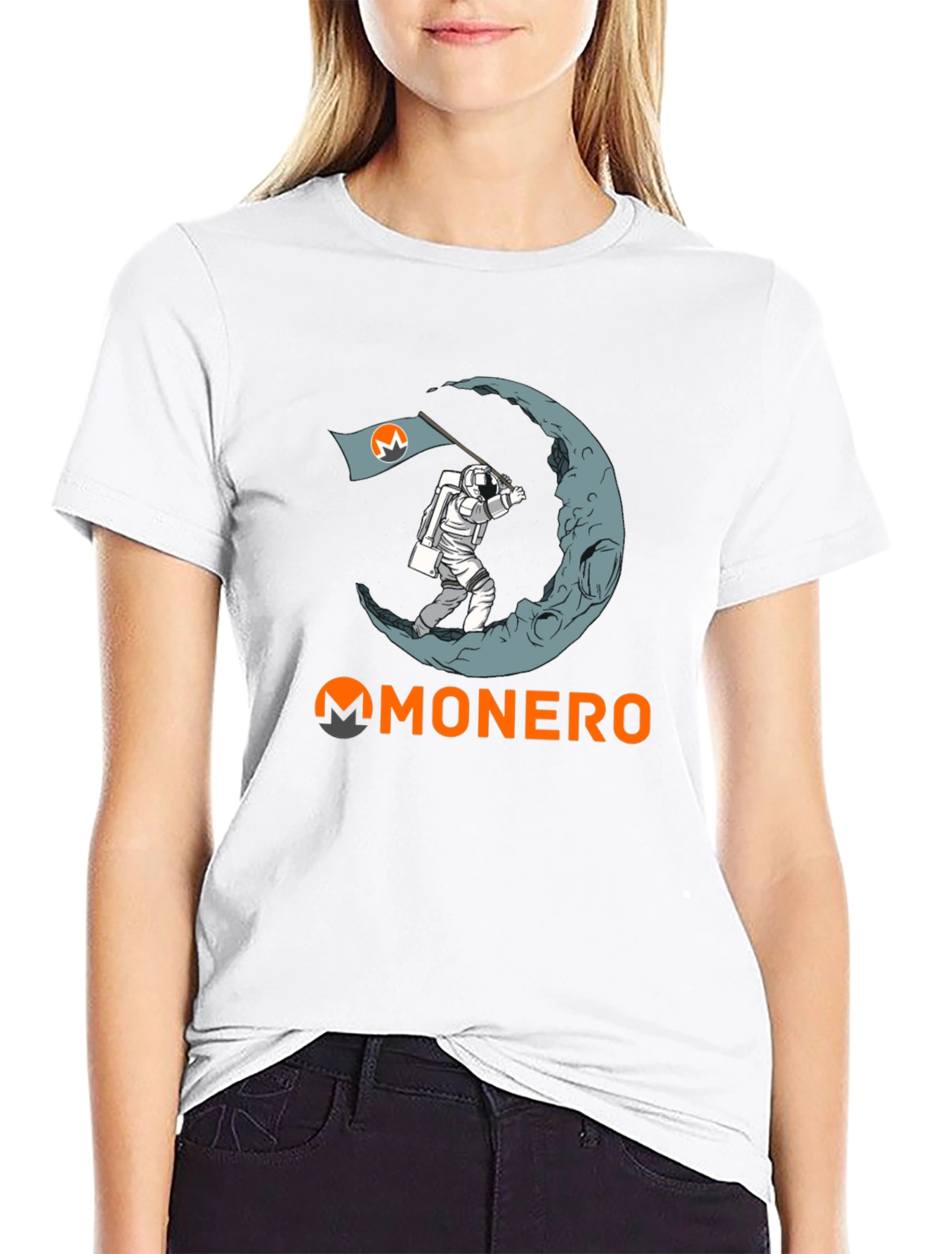 Monero Moon Landing T-Shirt - Crypto Astronaut Tee