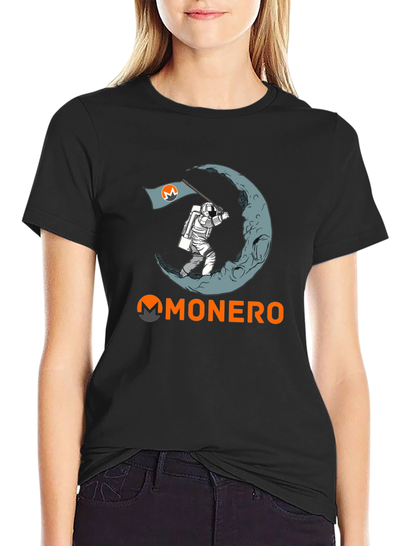 Monero Moon Landing T-Shirt - Crypto Astronaut Tee