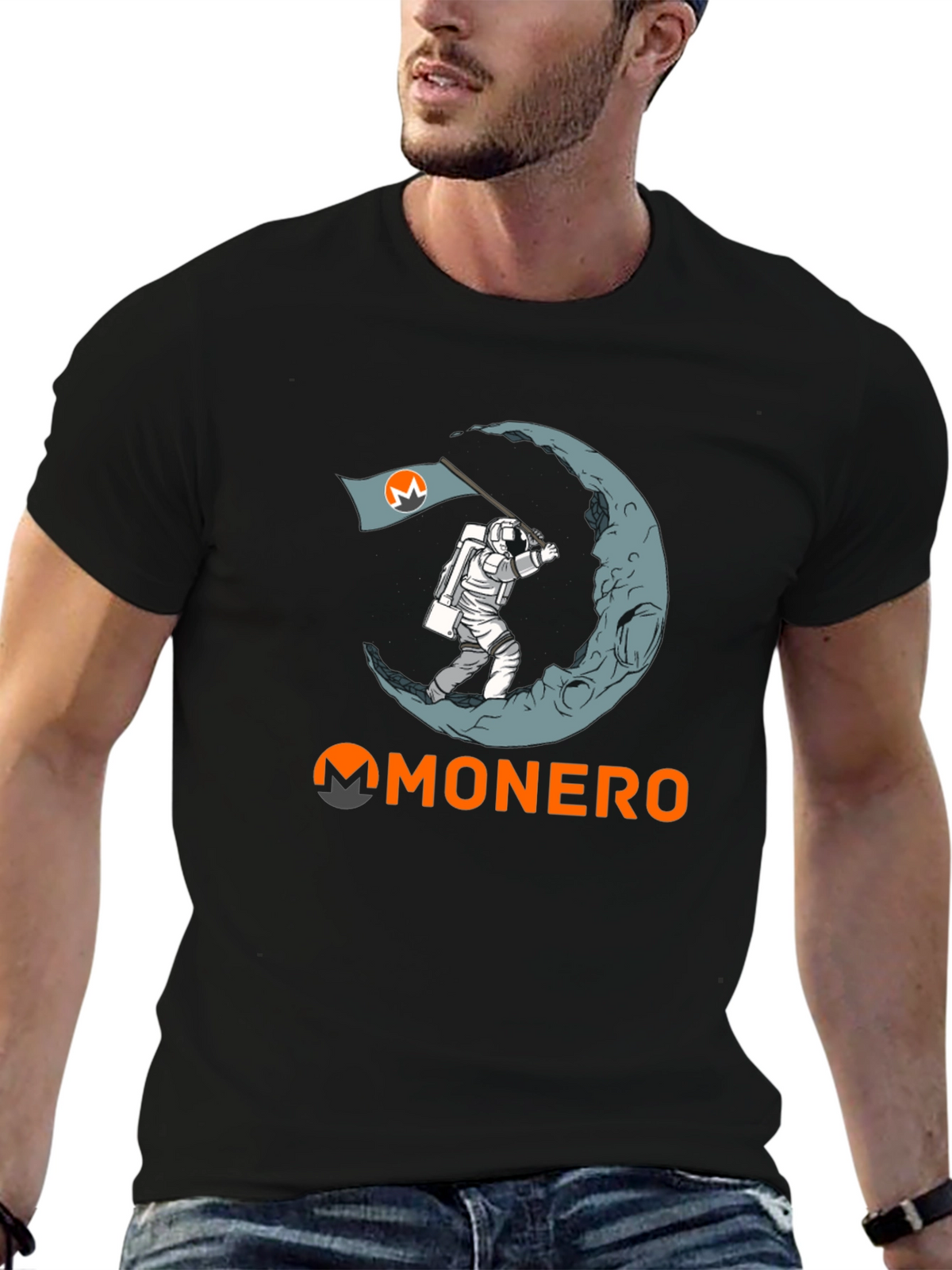 Monero Moon Landing T-Shirt - Crypto Astronaut Tee