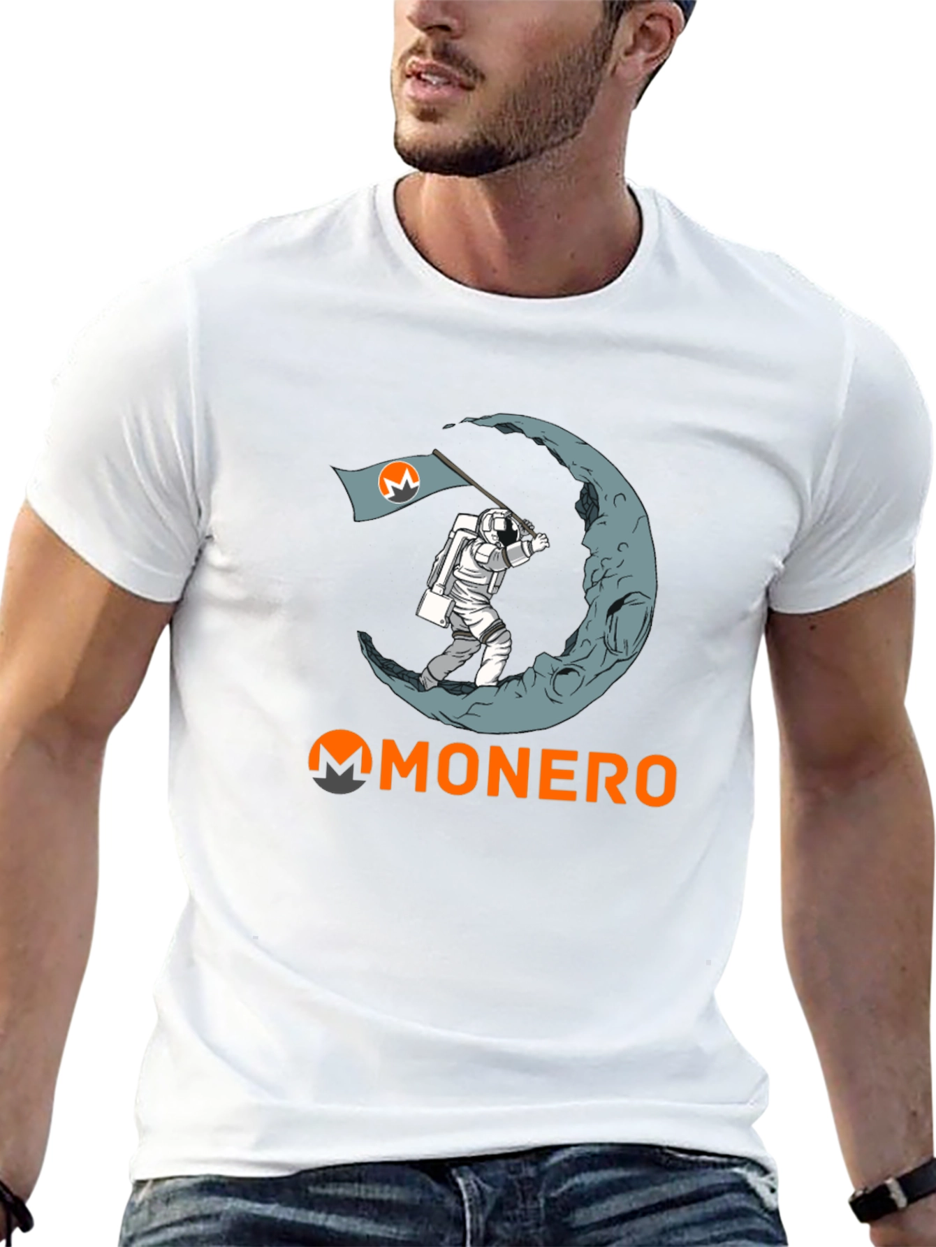 Monero Moon Landing T-Shirt - Crypto Astronaut Tee