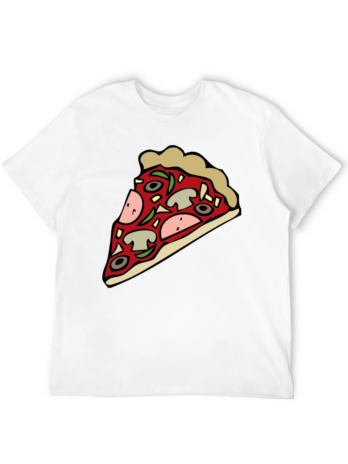 Pizza Slice Graphic Black T-Shirt
