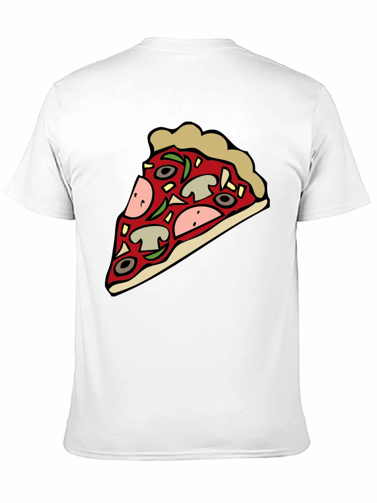 Pizza Slice Graphic Black T-Shirt