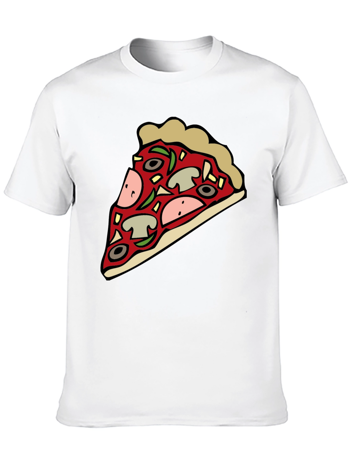 Pizza Slice Graphic Black T-Shirt