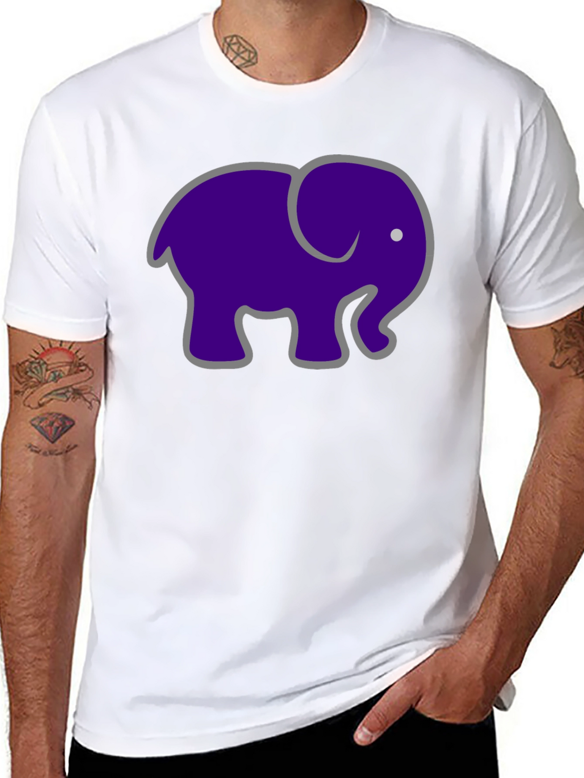 Elephant Graphic T-Shirt - Black Cotton Tee