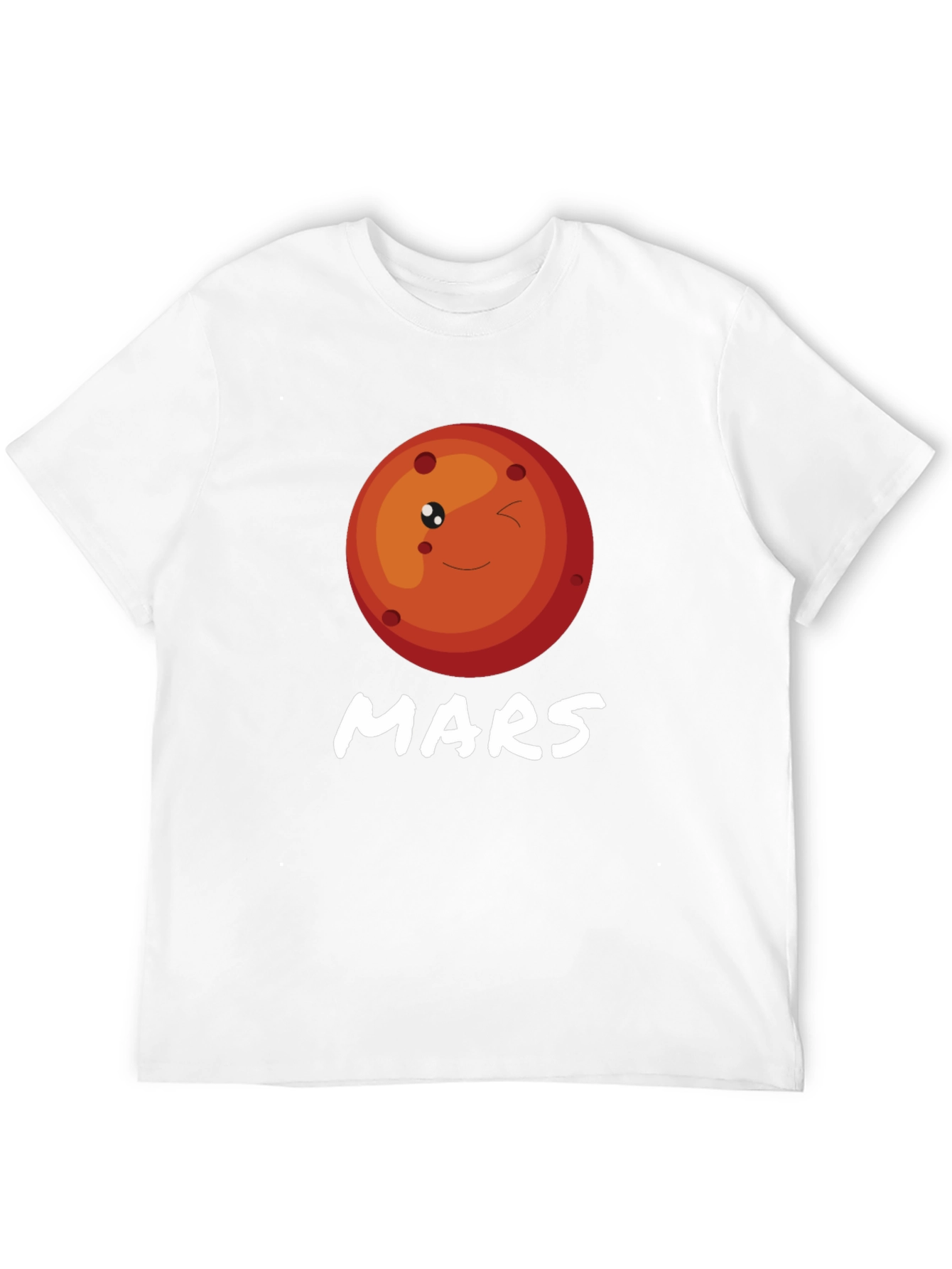Cute Mars Planet Graphic T-Shirt - Black