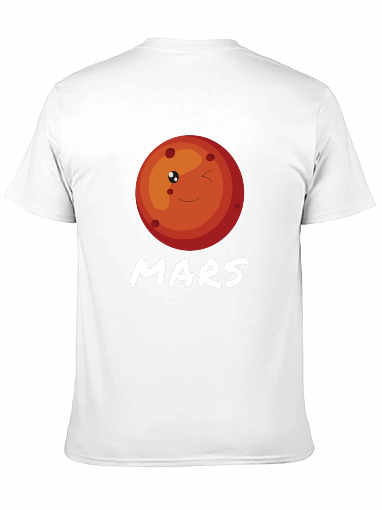 Cute Mars Planet Graphic T-Shirt - Black