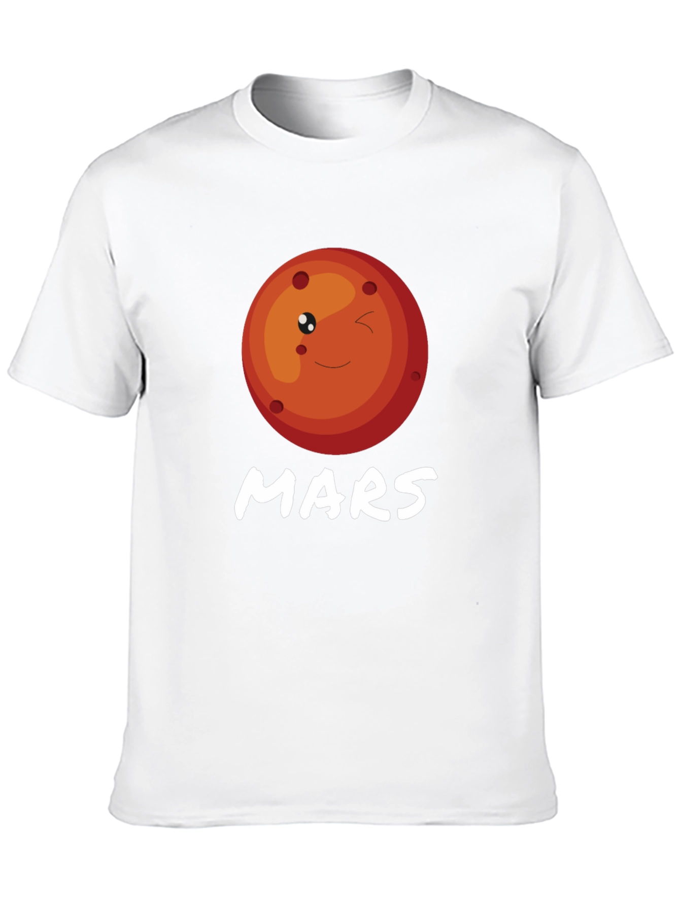 Cute Mars Planet Graphic T-Shirt - Black