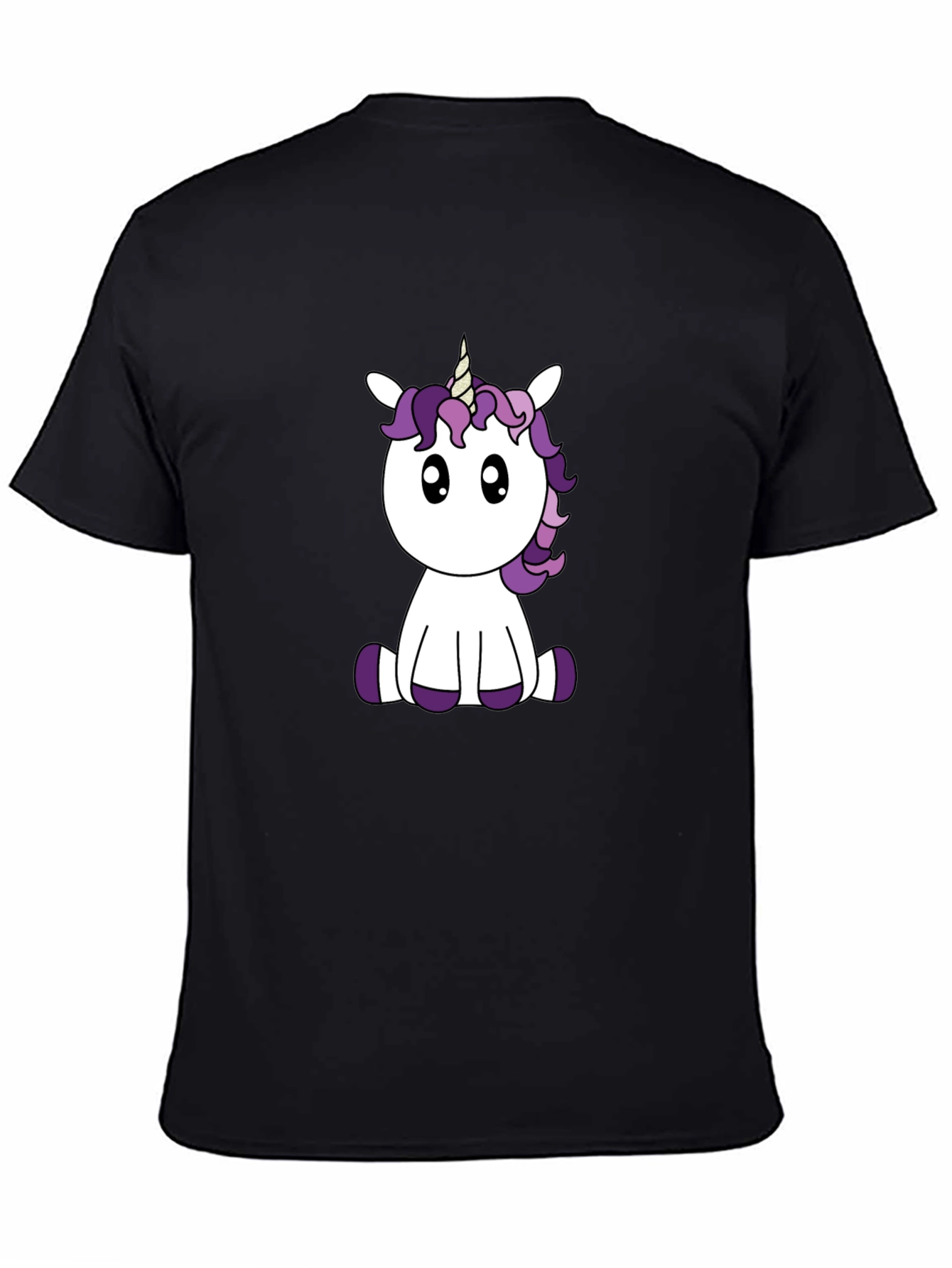 Cute Unicorn Graphic Tee - Black
