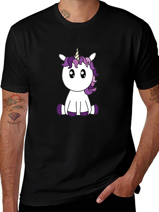 Cute Unicorn Graphic Tee - Black