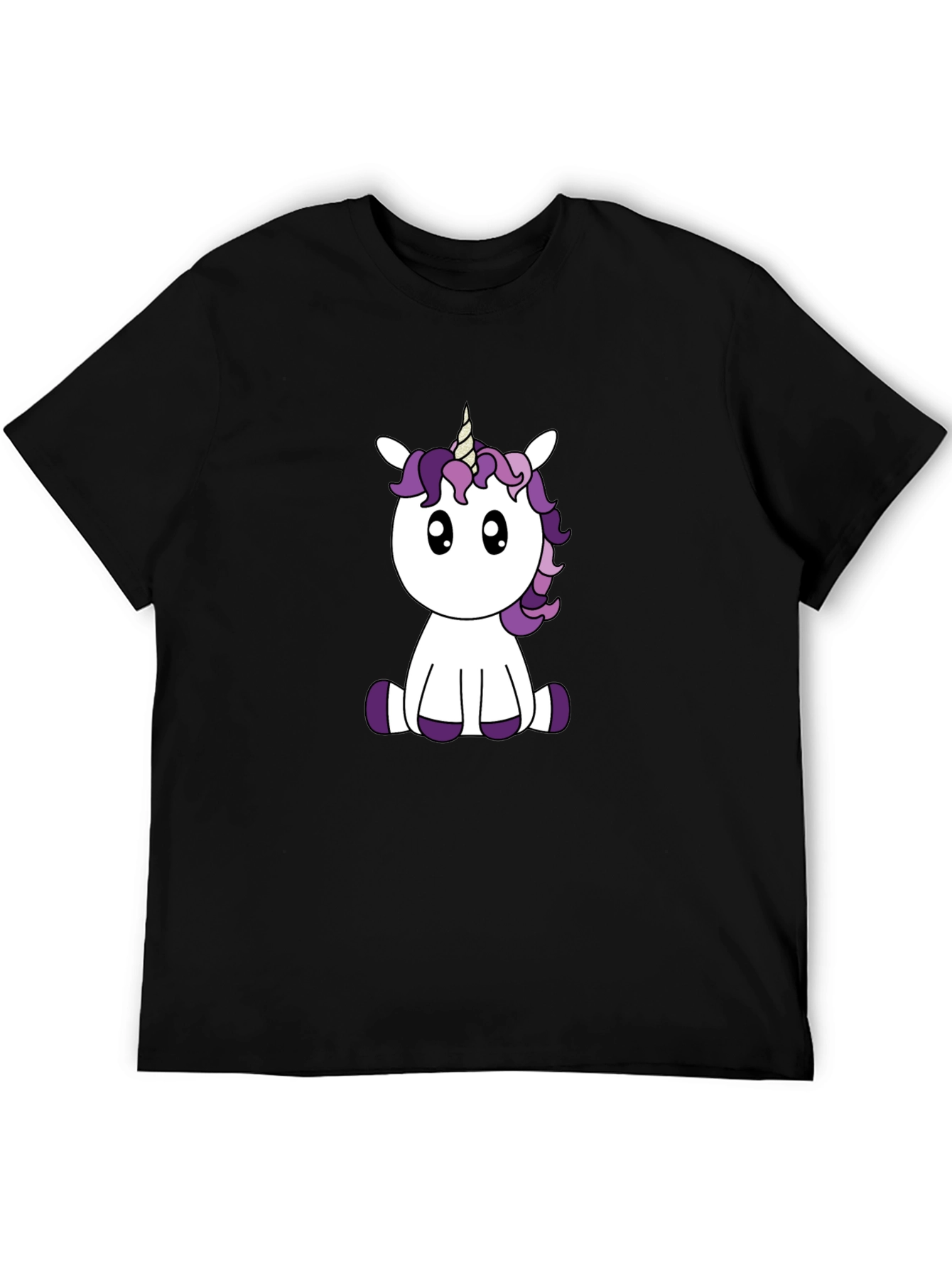 Cute Unicorn Graphic Tee - Black