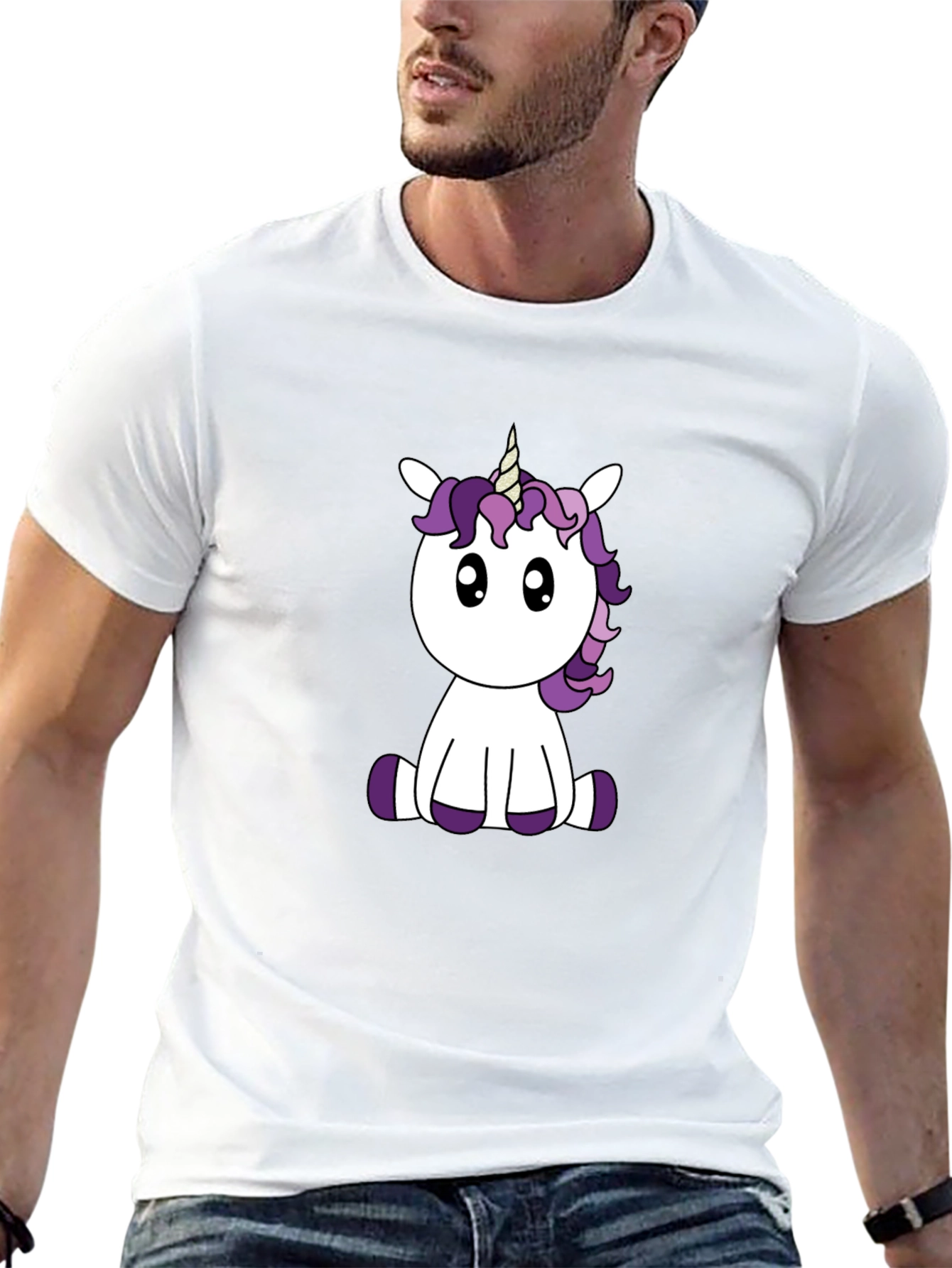 Cute Unicorn Graphic Tee - Black