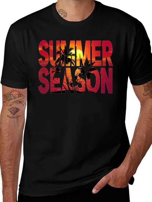 Summer Season Graphic Tee - Black