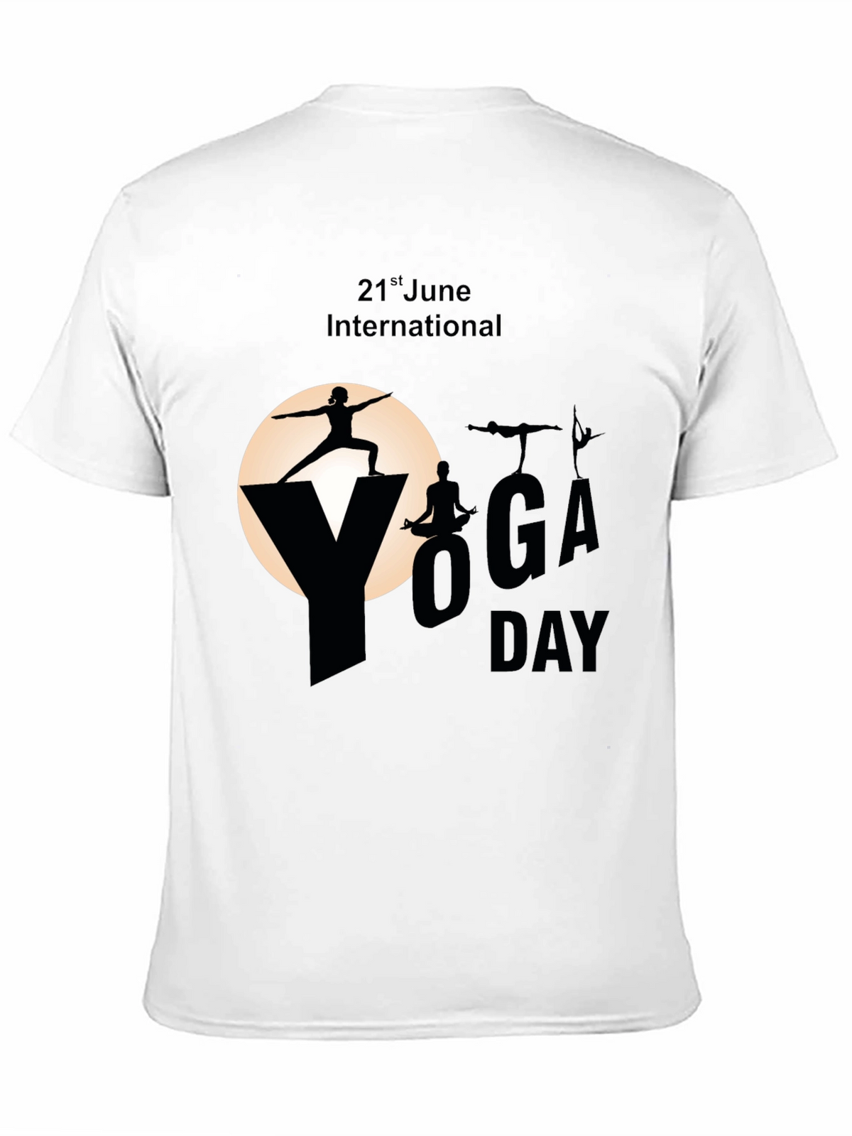 International Yoga Day Black T-Shirt