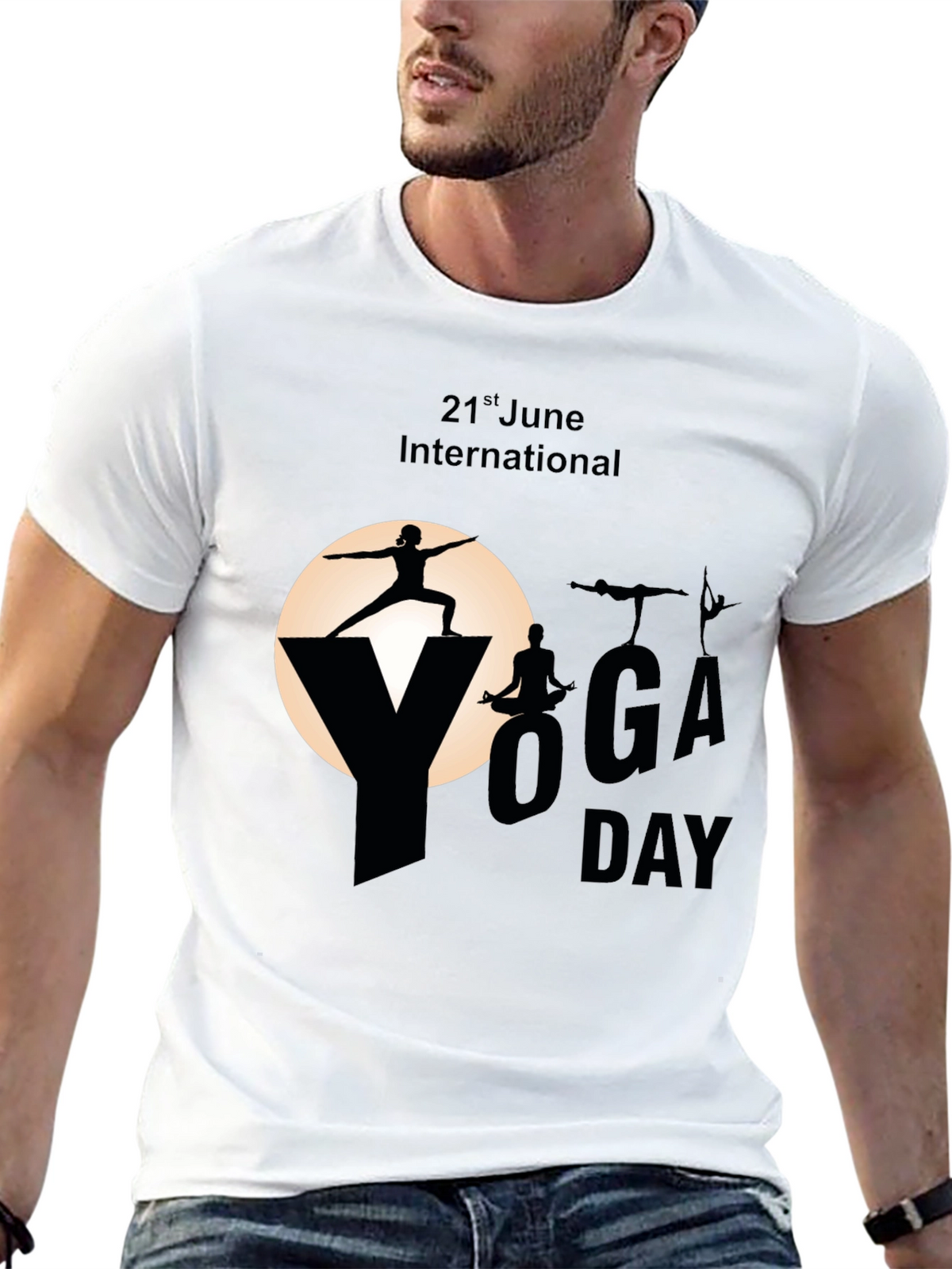 International Yoga Day Black T-Shirt