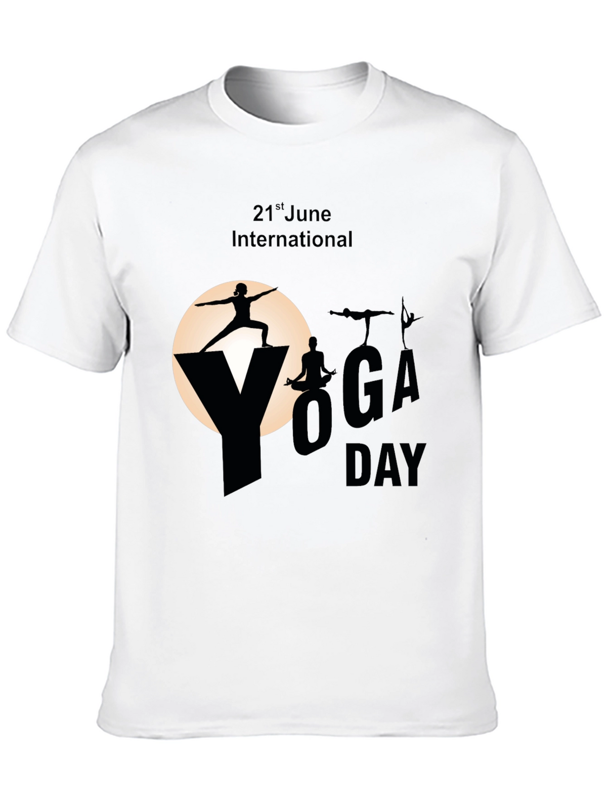 International Yoga Day Black T-Shirt