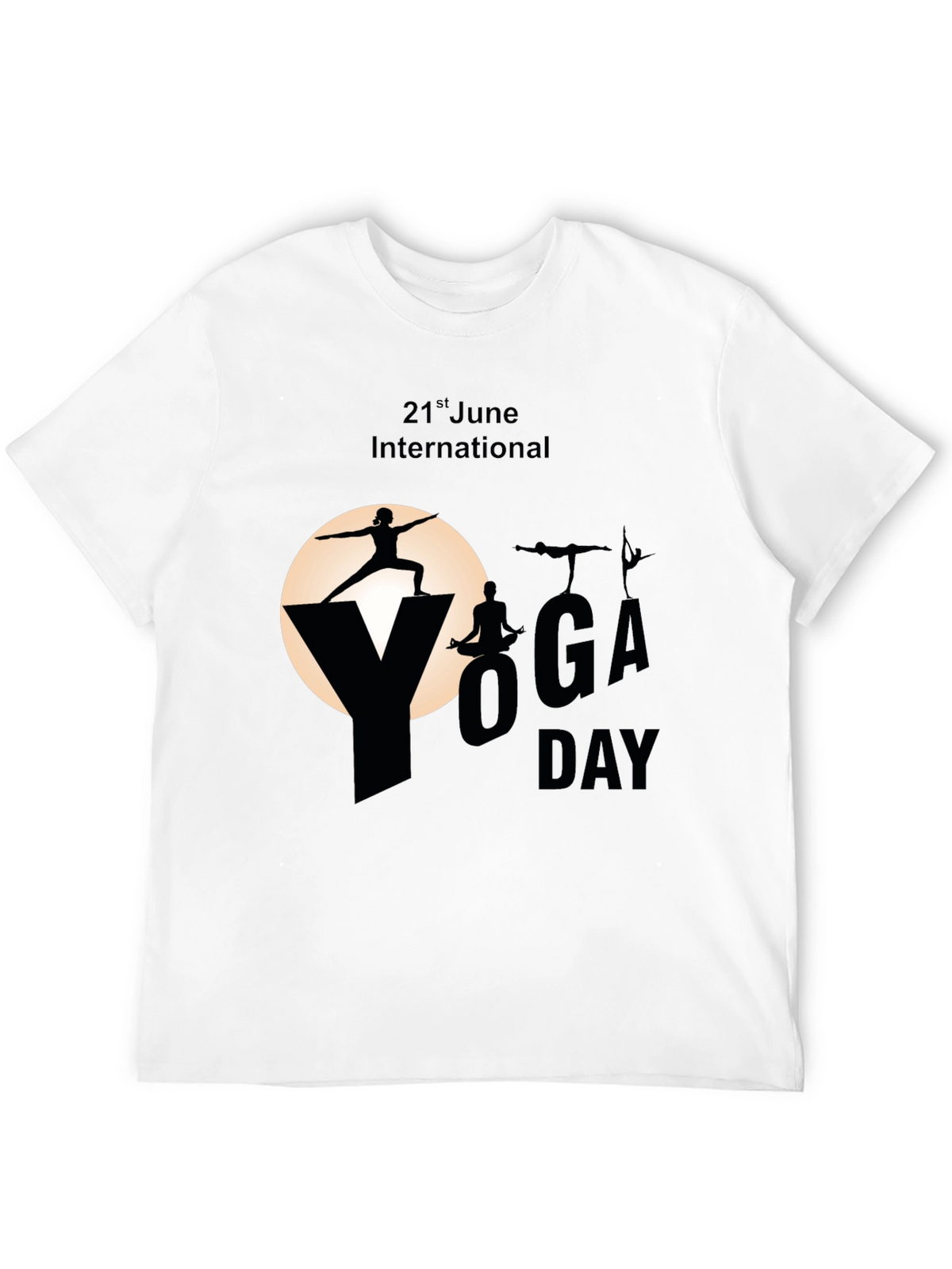 International Yoga Day Black T-Shirt