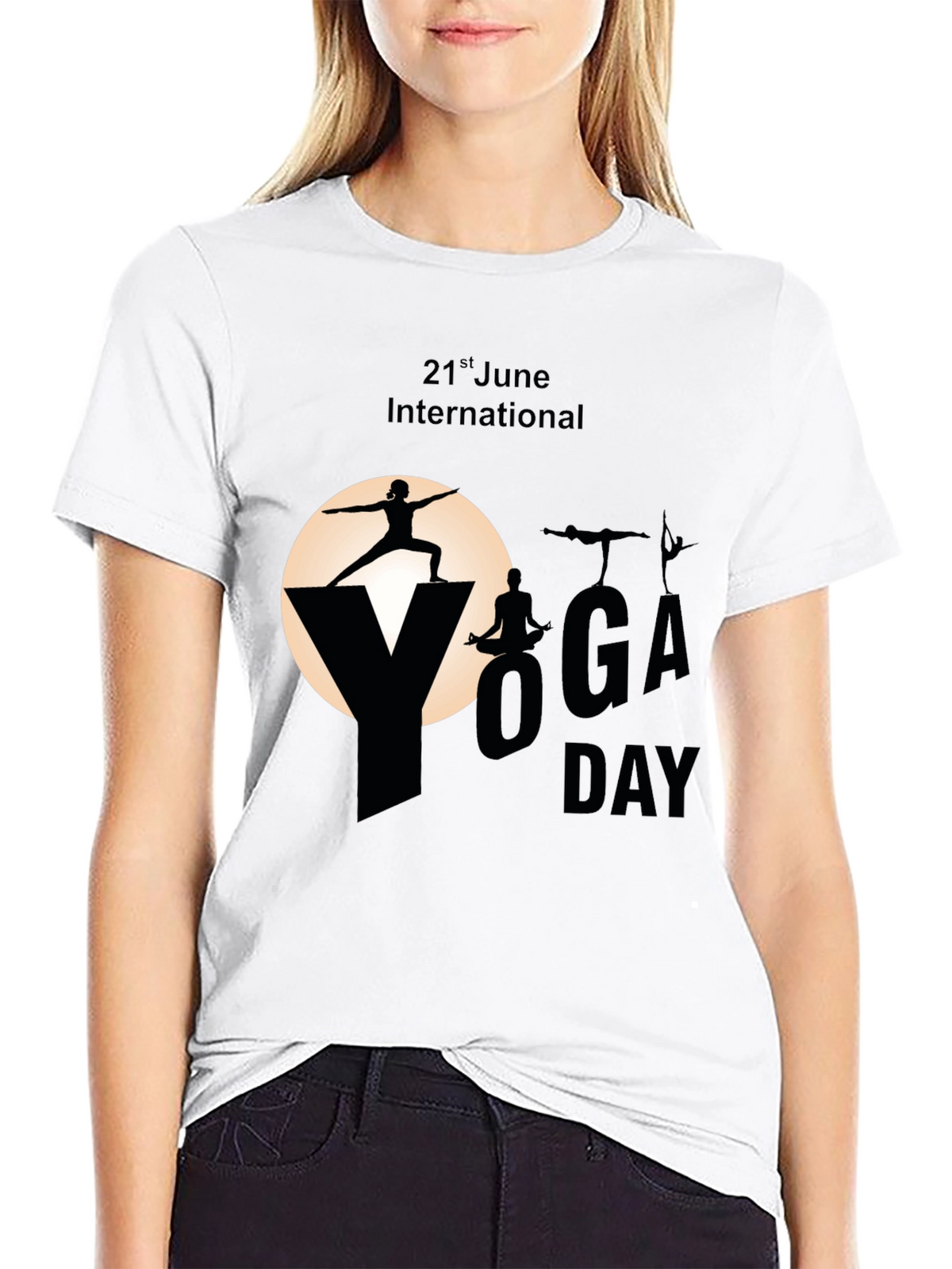 International Yoga Day Black T-Shirt