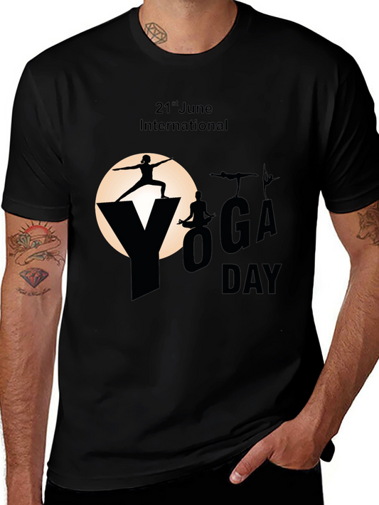 International Yoga Day Black T-Shirt