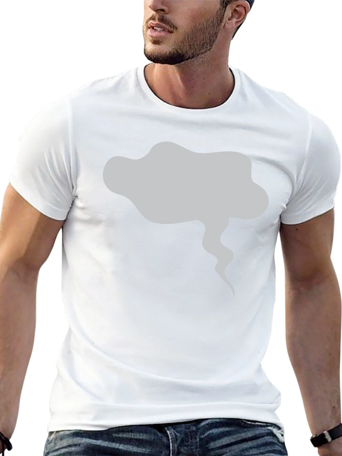Mens Black T-Shirt with Smoke Graphic