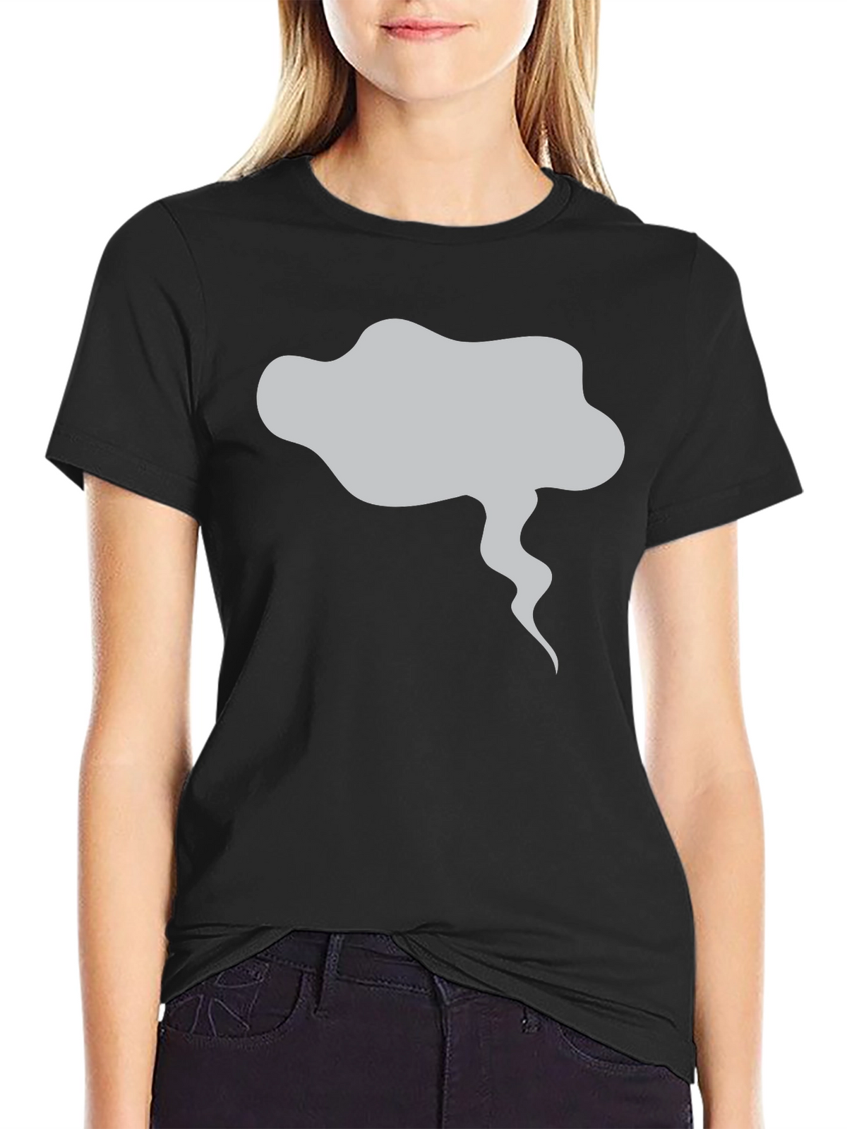 Mens Black T-Shirt with Smoke Graphic