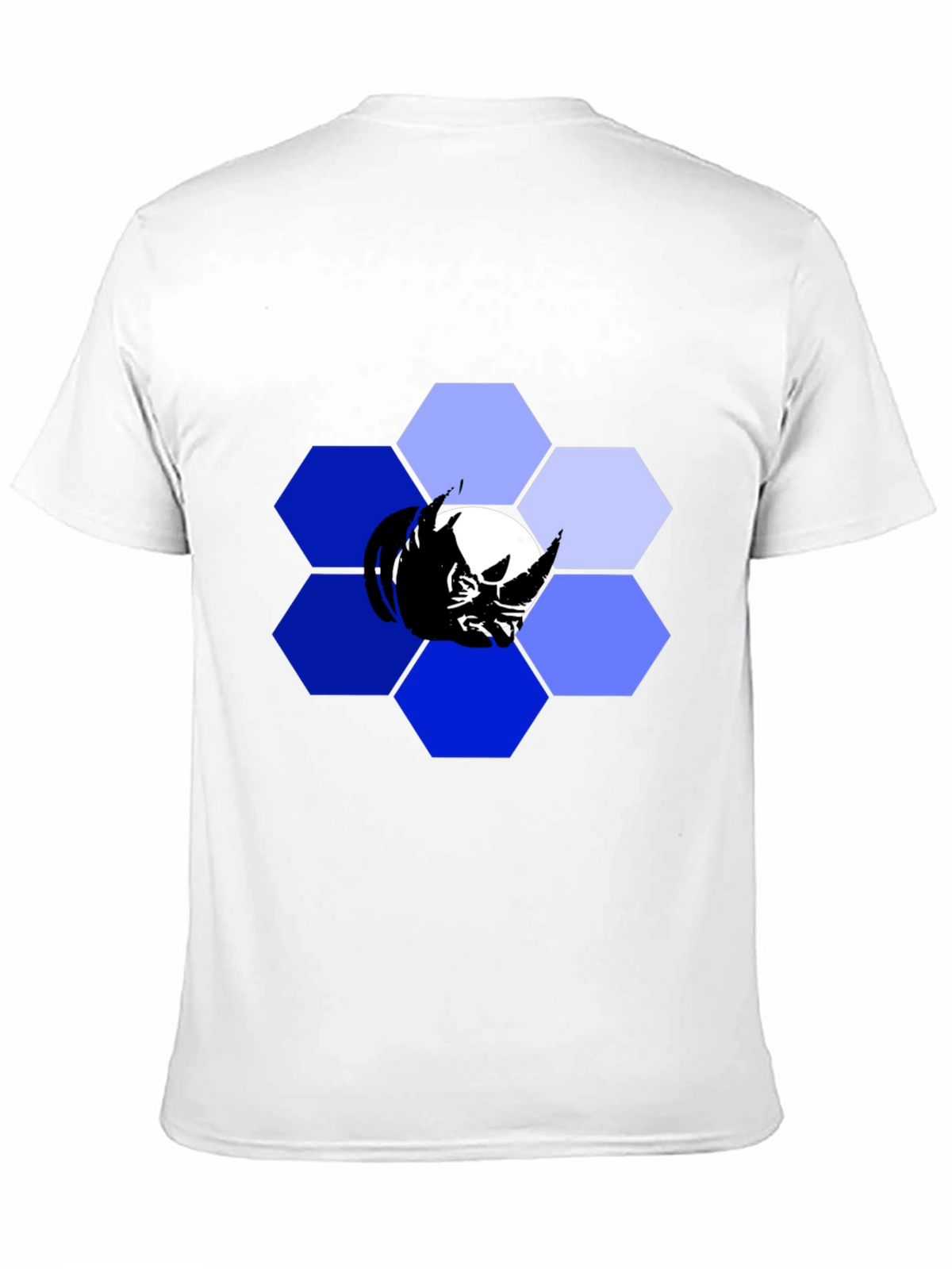 Hexagon Rhino Graphic Tee - Modern Mens Black T-Shirt