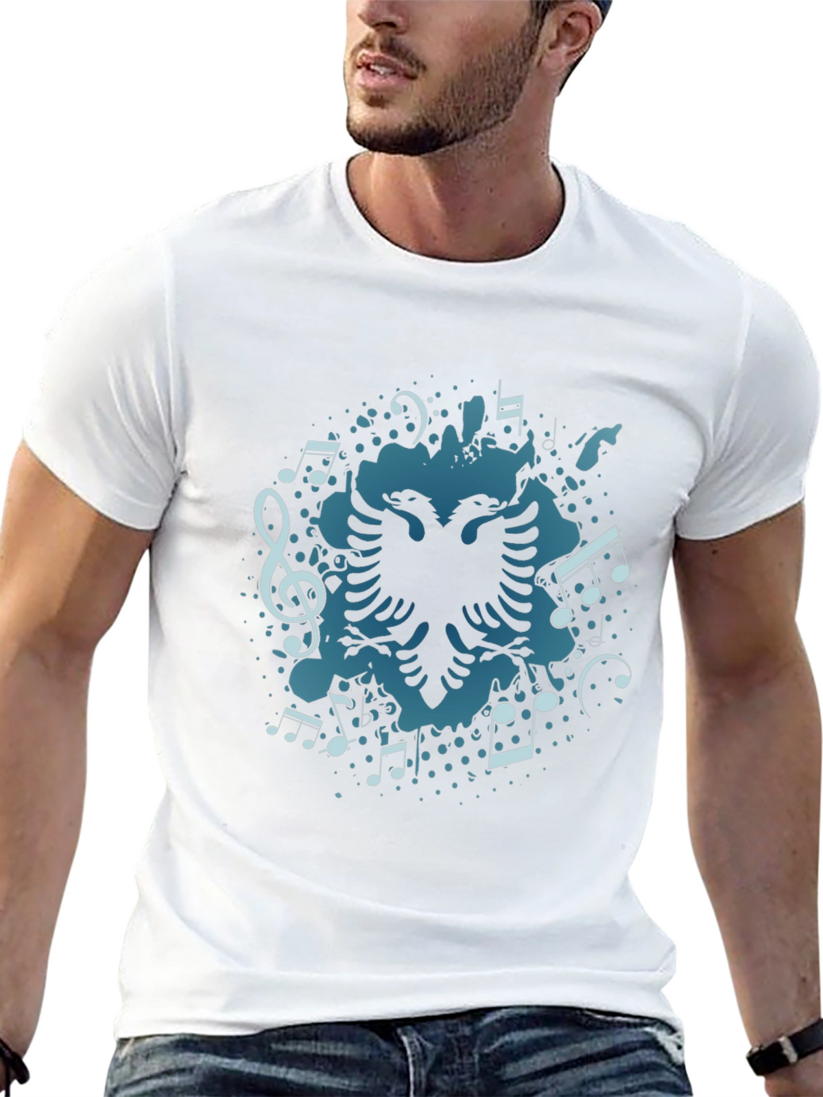 Musical Albanian Eagle Black T-Shirt
