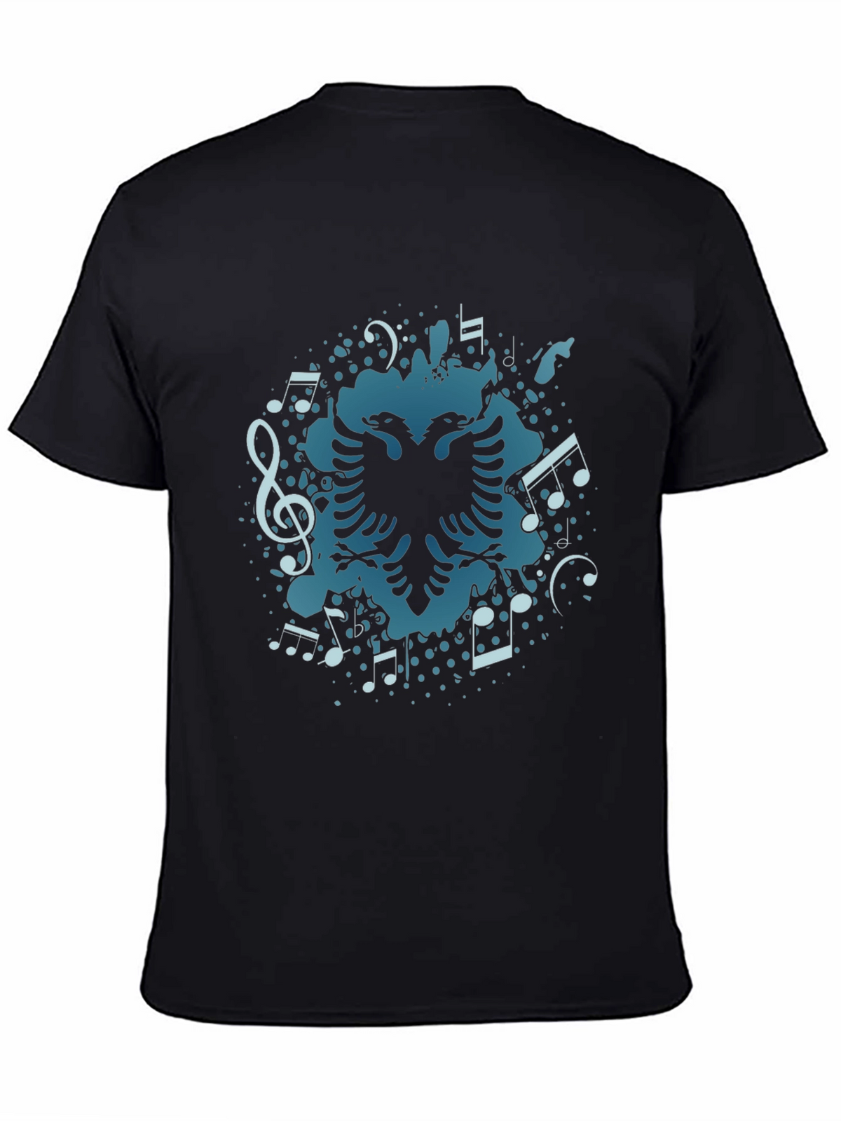 Musical Albanian Eagle Black T-Shirt