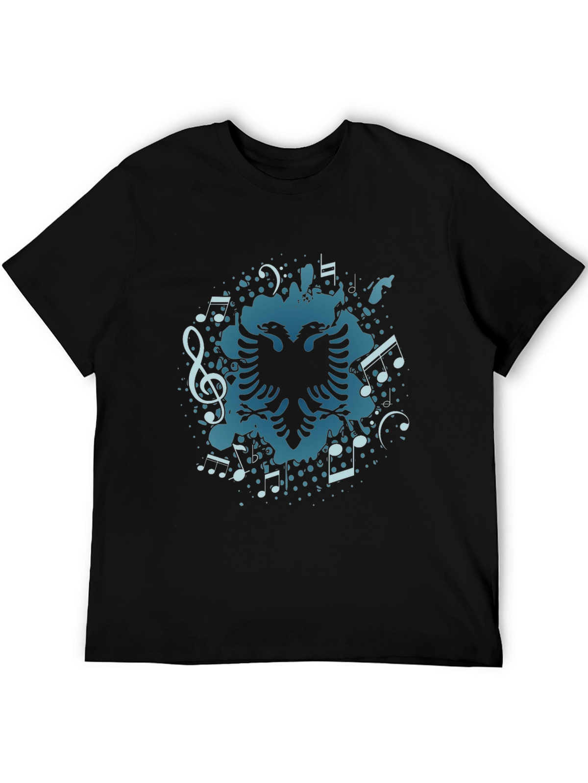 Musical Albanian Eagle Black T-Shirt