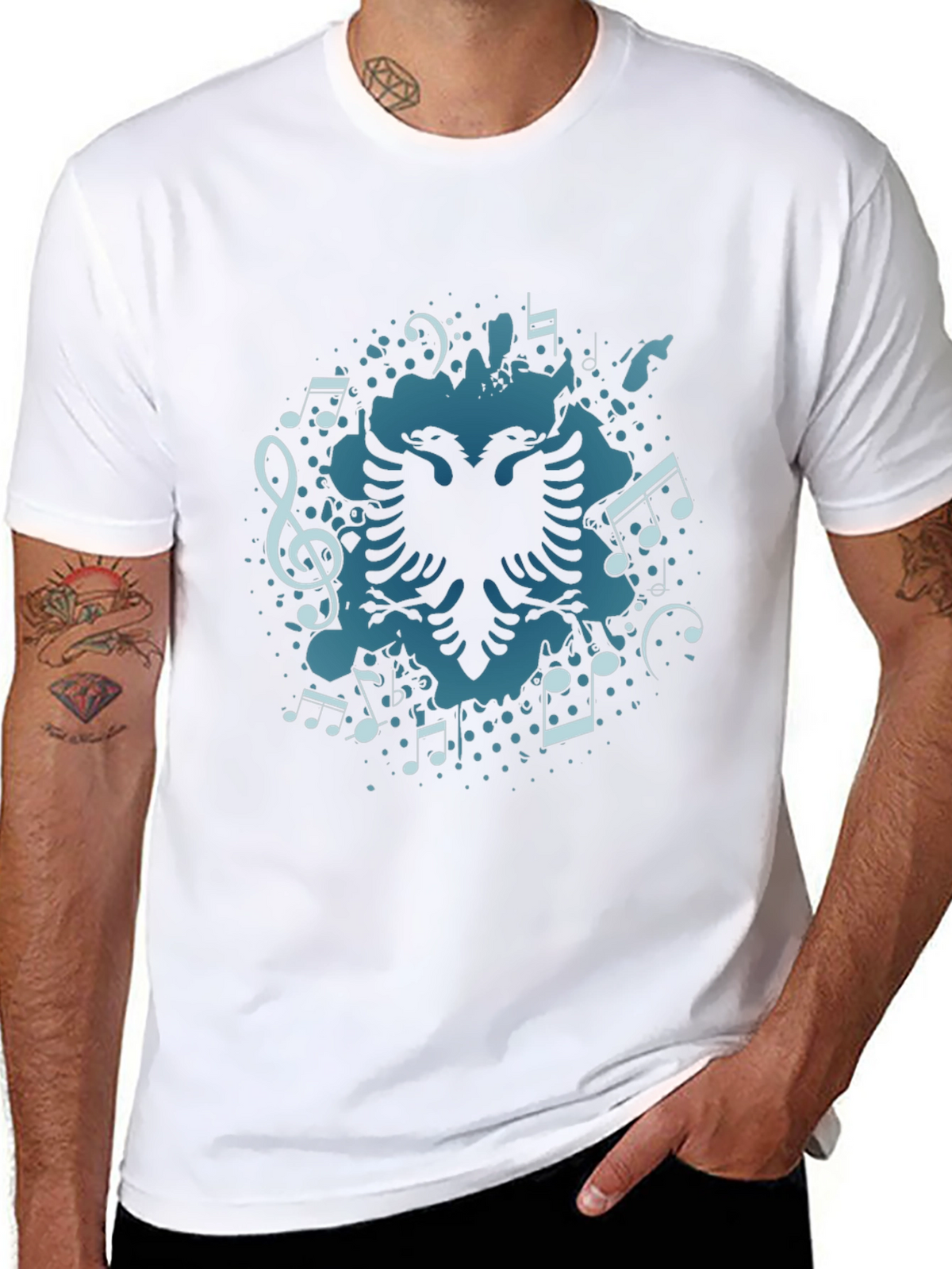 Musical Albanian Eagle Black T-Shirt