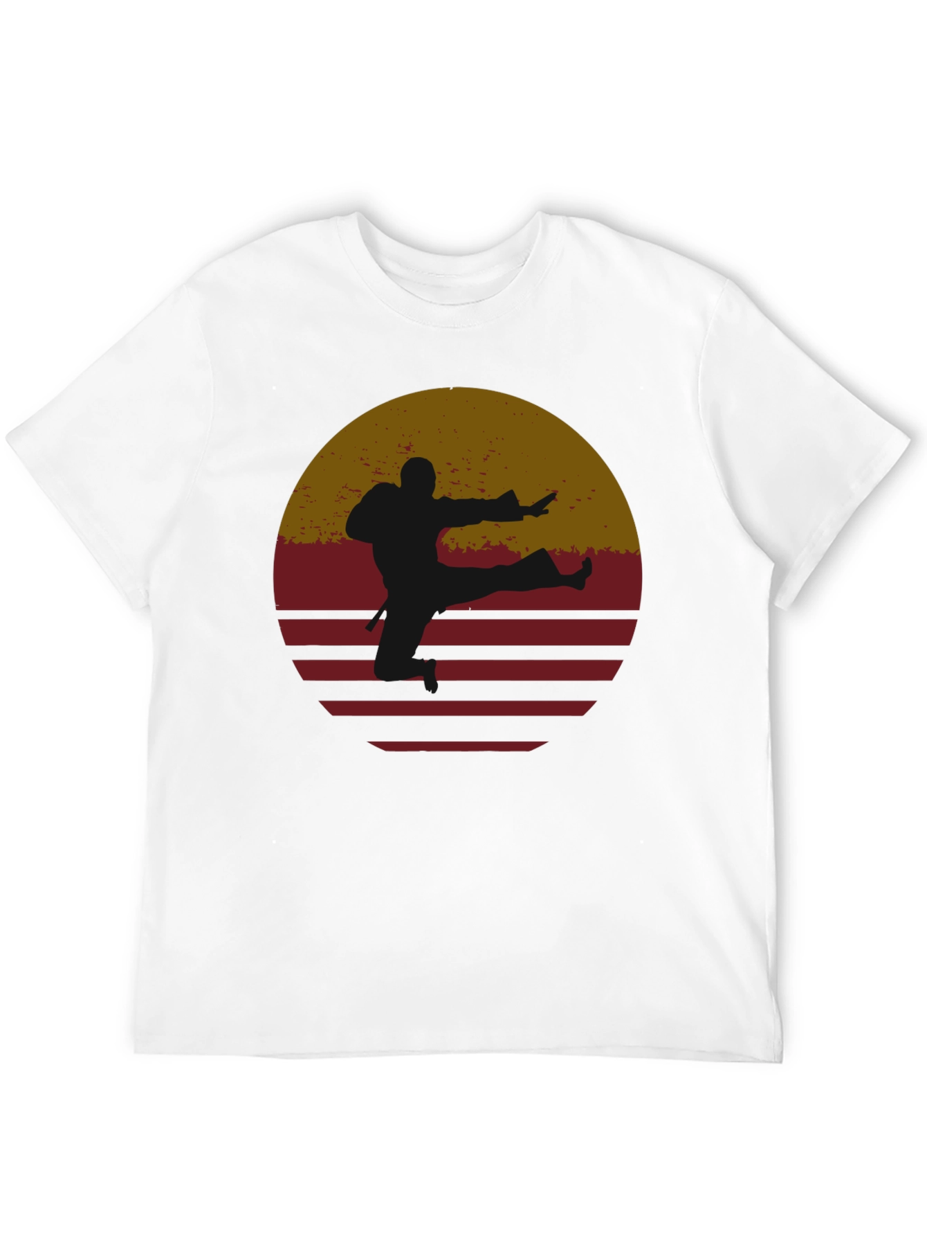 Retro Karate Sunset Graphic Tee - Black