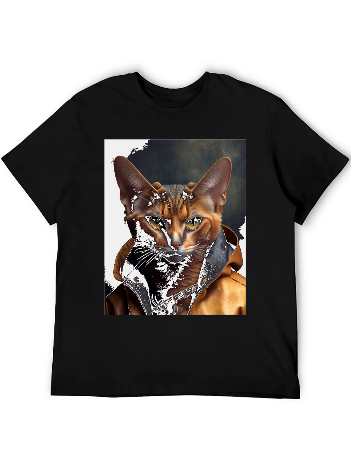 Cool Cat Biker T-Shirt - Rocker Style