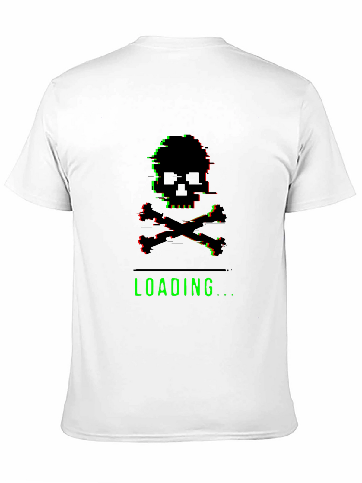 Glitch Skull Loading T-Shirt - Gamer Style Tee