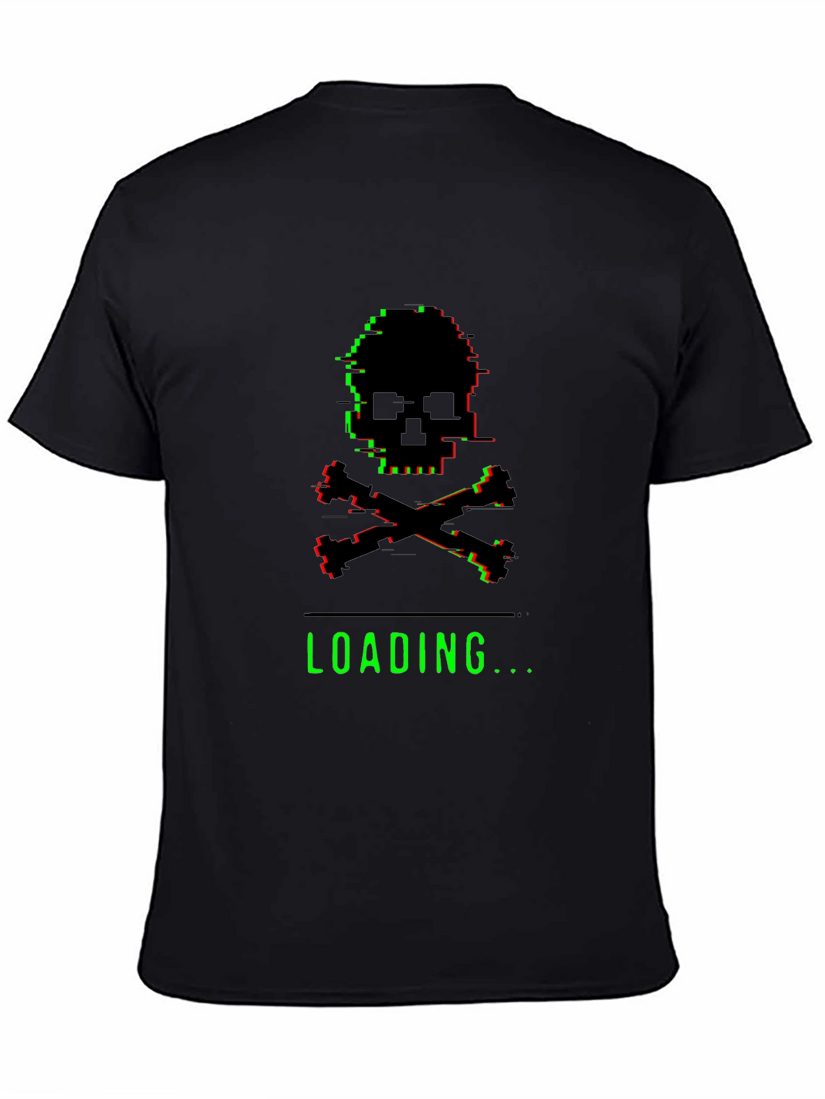 Glitch Skull Loading T-Shirt - Gamer Style Tee