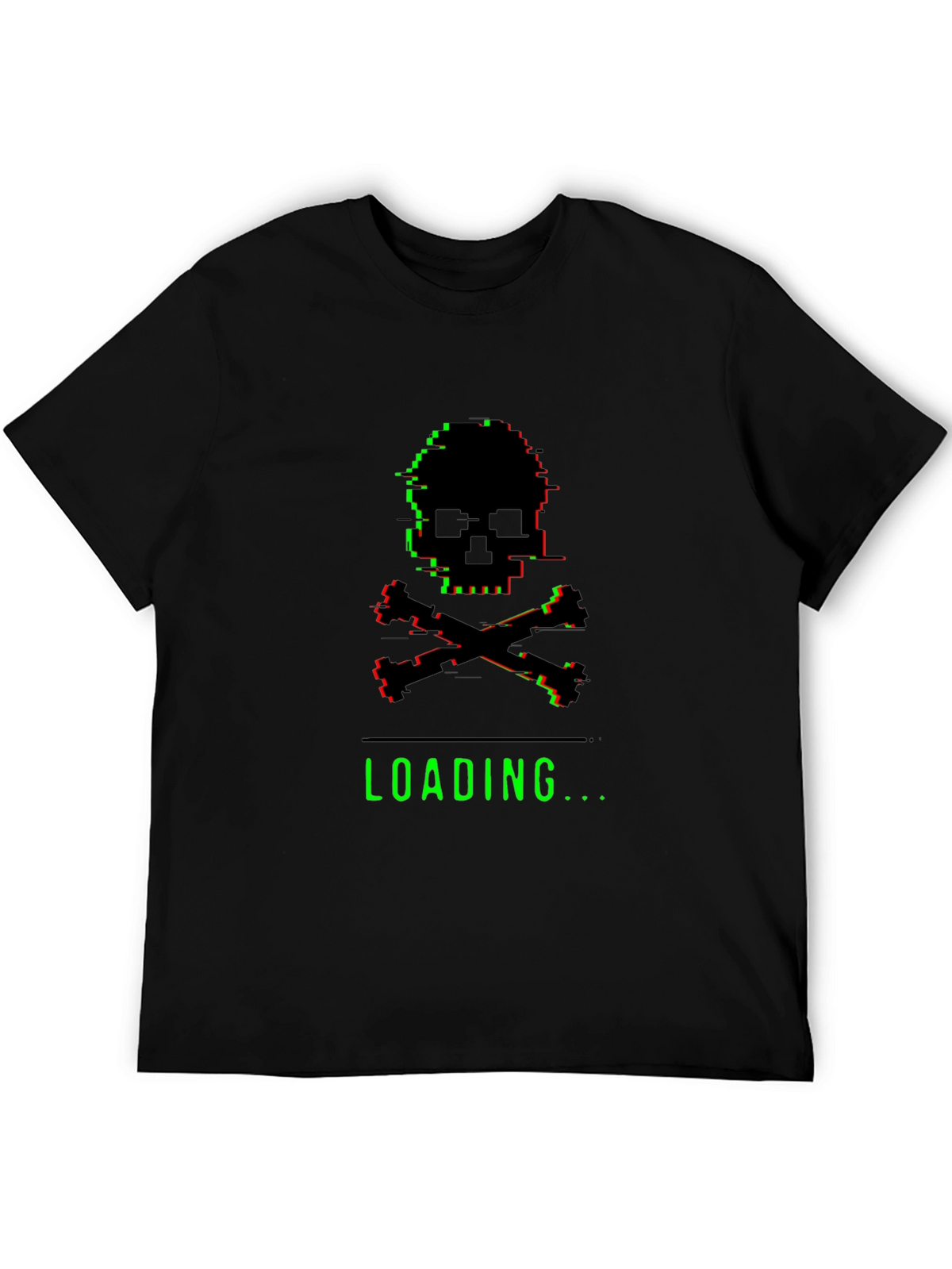 Glitch Skull Loading T-Shirt - Gamer Style Tee