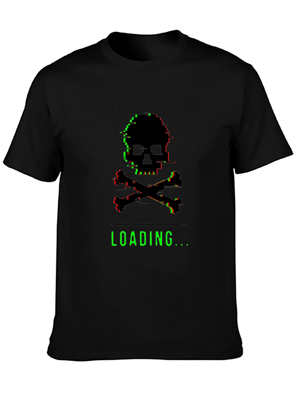 Glitch Skull Loading T-Shirt - Gamer Style Tee