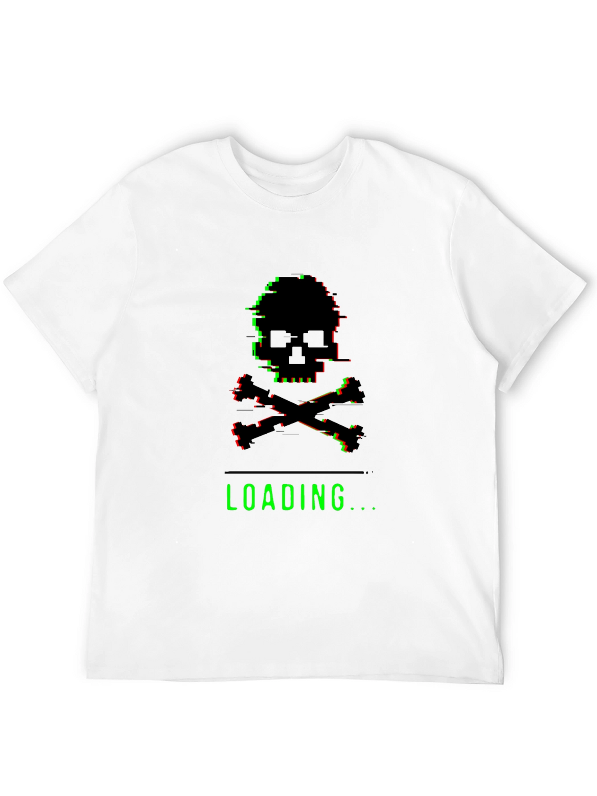 Glitch Skull Loading T-Shirt - Gamer Style Tee