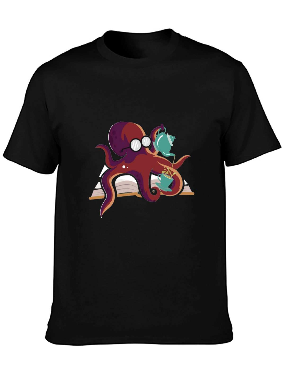 Bookish Octopus T-Shirt - Tea Time!