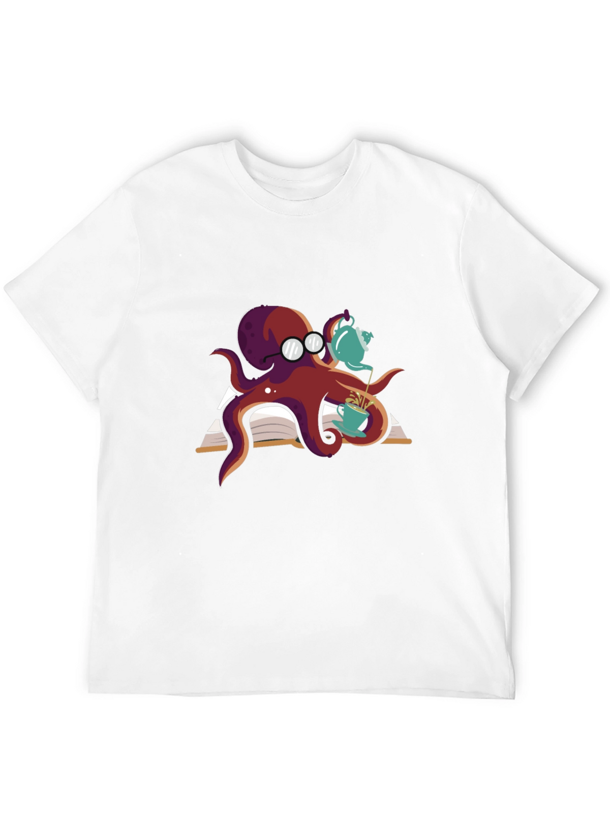 Bookish Octopus T-Shirt - Tea Time!